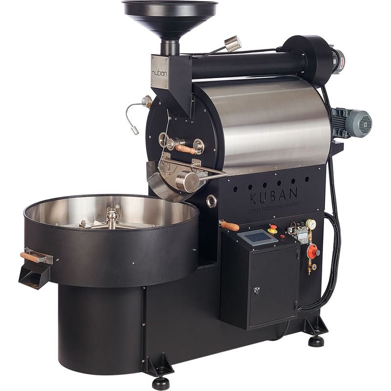 Mesin roasting kopi profesional dengan drum sangrai dan saluran udara
