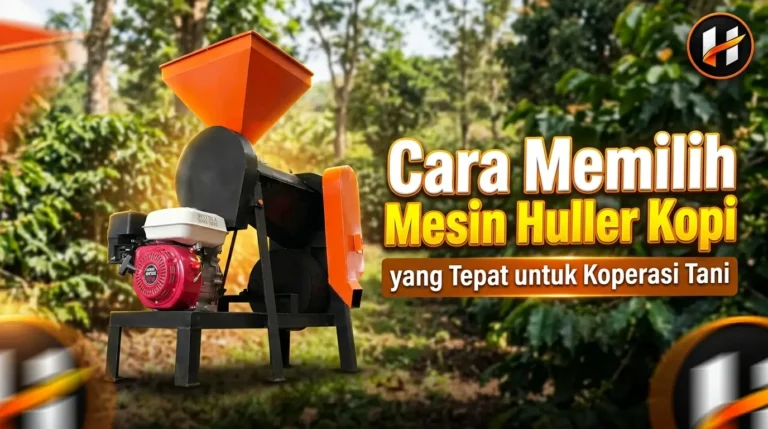 Mesin Huller Mengupas Kulit Tanduk Kopi Kering Di Fasilitas Produksi Koperasi Tani