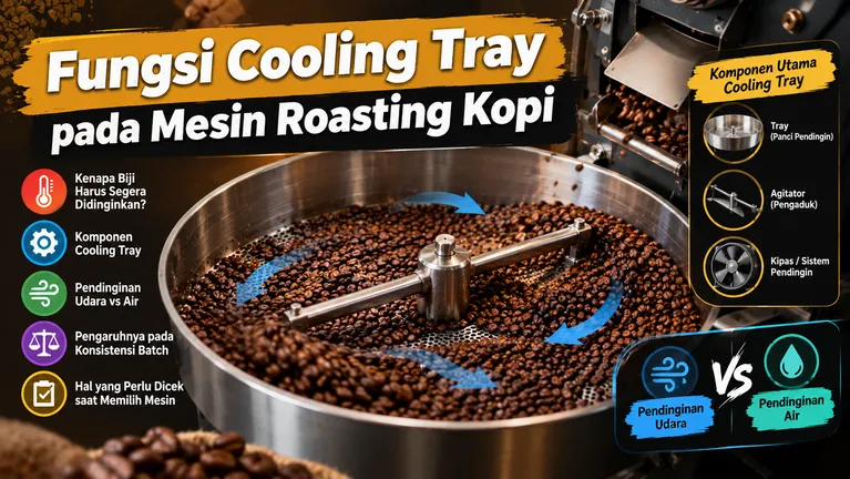 Infografik Fungsi Cooling Tray Kopi