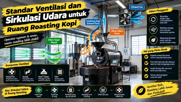 Infografik Ventilasi Ruang Roasting Kopi