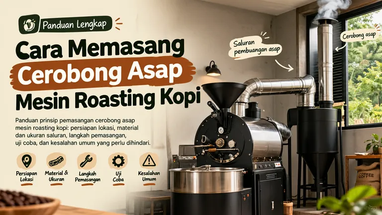 Infografis Cerobong Asap Mesin Roasting Kopi