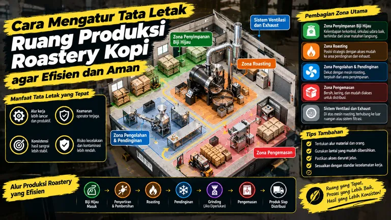 Tata Letak Roastery Kopi Efisien